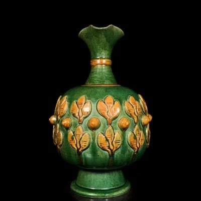 30CM Old Chinese Tang Tri-colour Teapot w/flower CK555