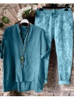 Ternos de camisa casual misto de algodão