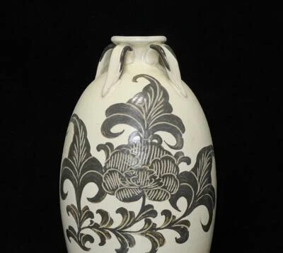 27CM Old Chinese Ci Yao Ci Kiln Vase w/flower N507