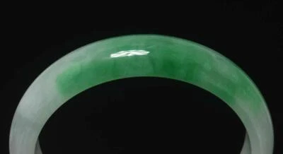 48G Chinese Natural Green Jadeite Jade Bangle Bracelet 57MM
