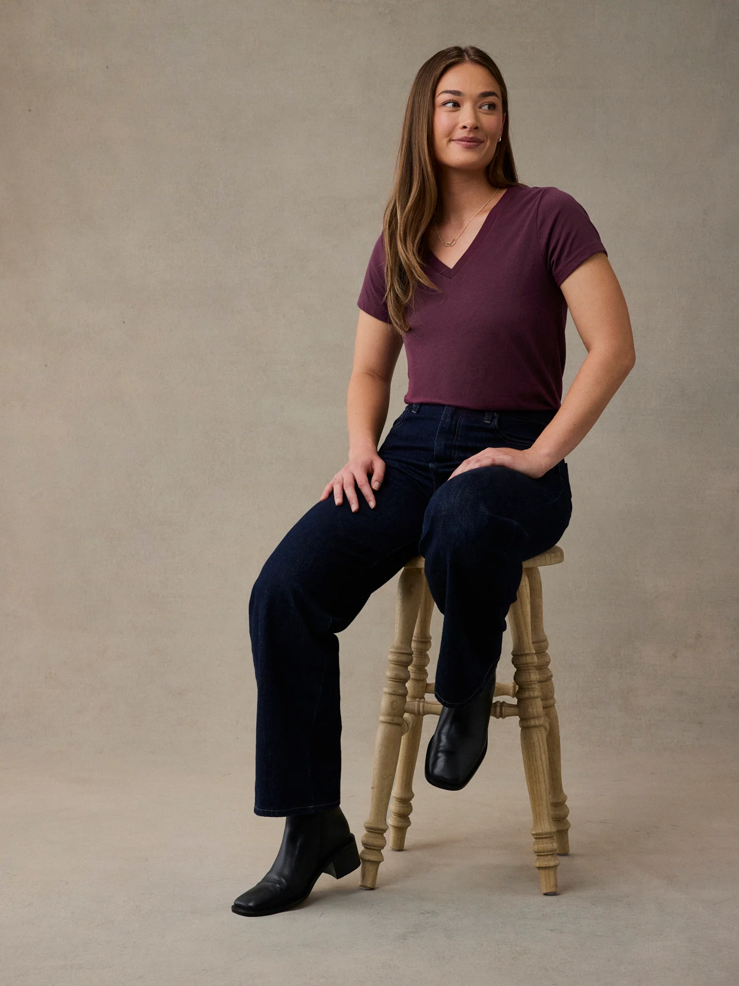 Merlot Everyday V-Neck Tee