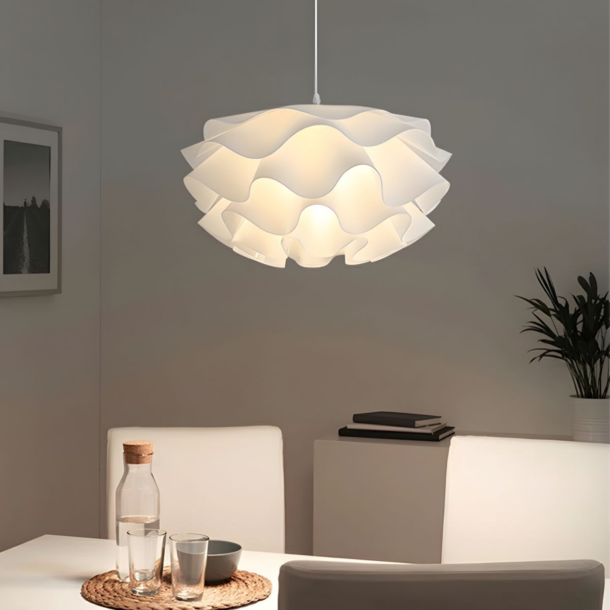 Flower Multi Layers Large Dining Room White Pendant Light