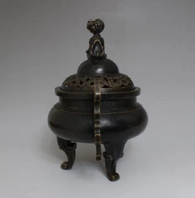 Yunshang Signed Chinese Bronze Lid Incense Burner Kylin