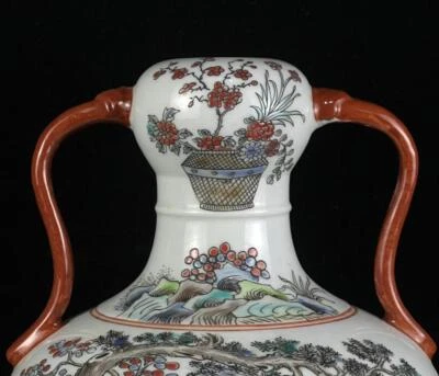 Qianlong Signed Old Chinese Famille Rose Zun Vase W/kid CK673