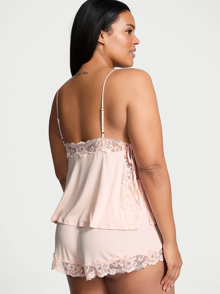 Victoria's Secret Ribbed Modal & Lace Cami Shorts Set