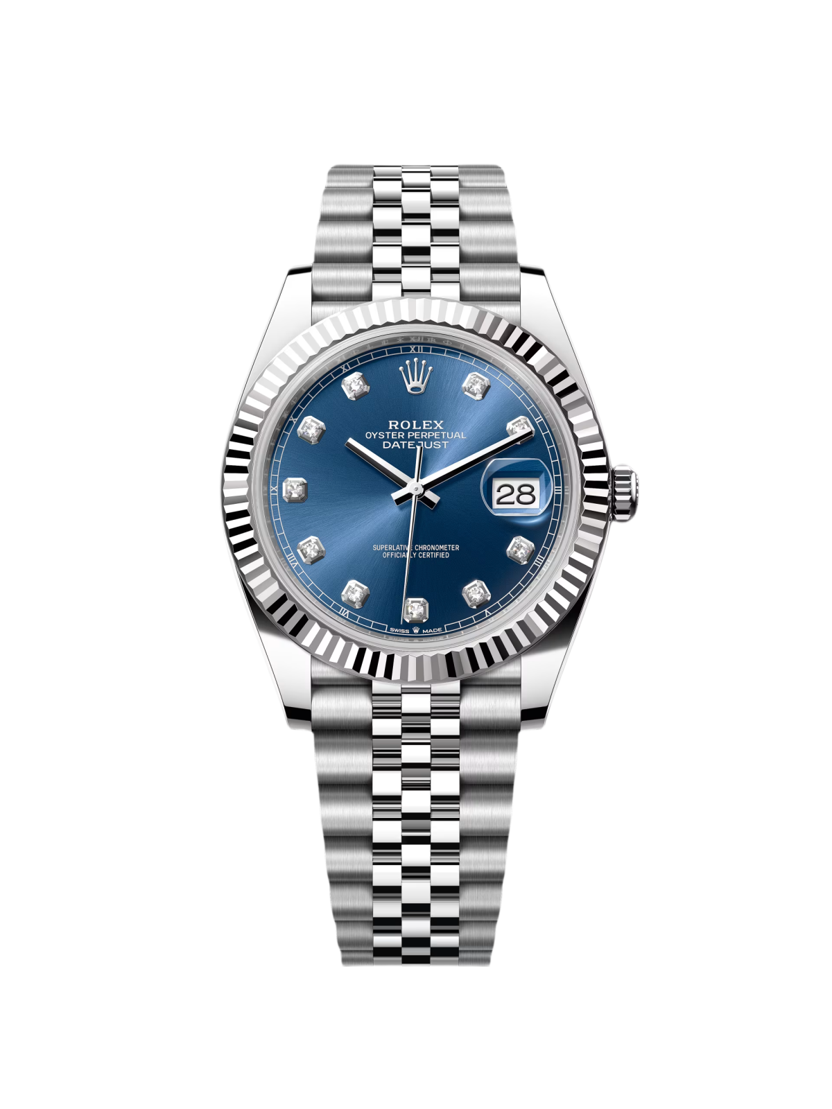 RLX  Datejust 41mm 126334 Blue Diamond Oyster Stainless Steel Mens Watch