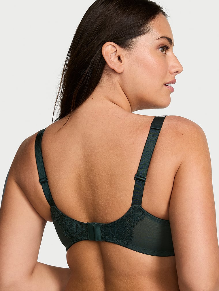 Very Sexy The Fabulous by Victoria's Secret Unlined Shine Strap Rose Lace Full-Cup Bra Lace