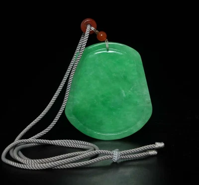 35G Chinese Natural Green Jadeite Jade Pendant w/dragon