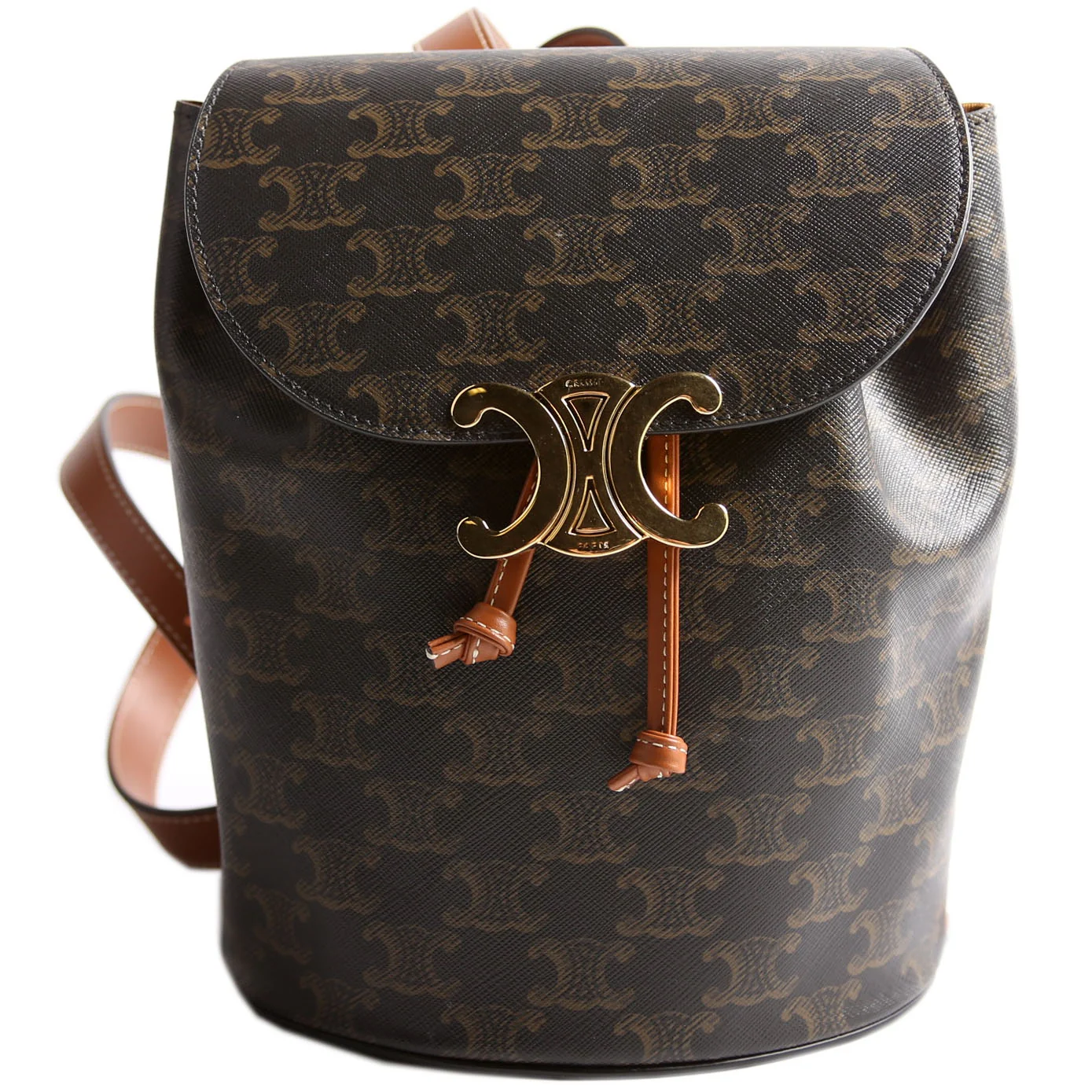 Triomphe Calfskin Bonnie Backpack Black/Brown