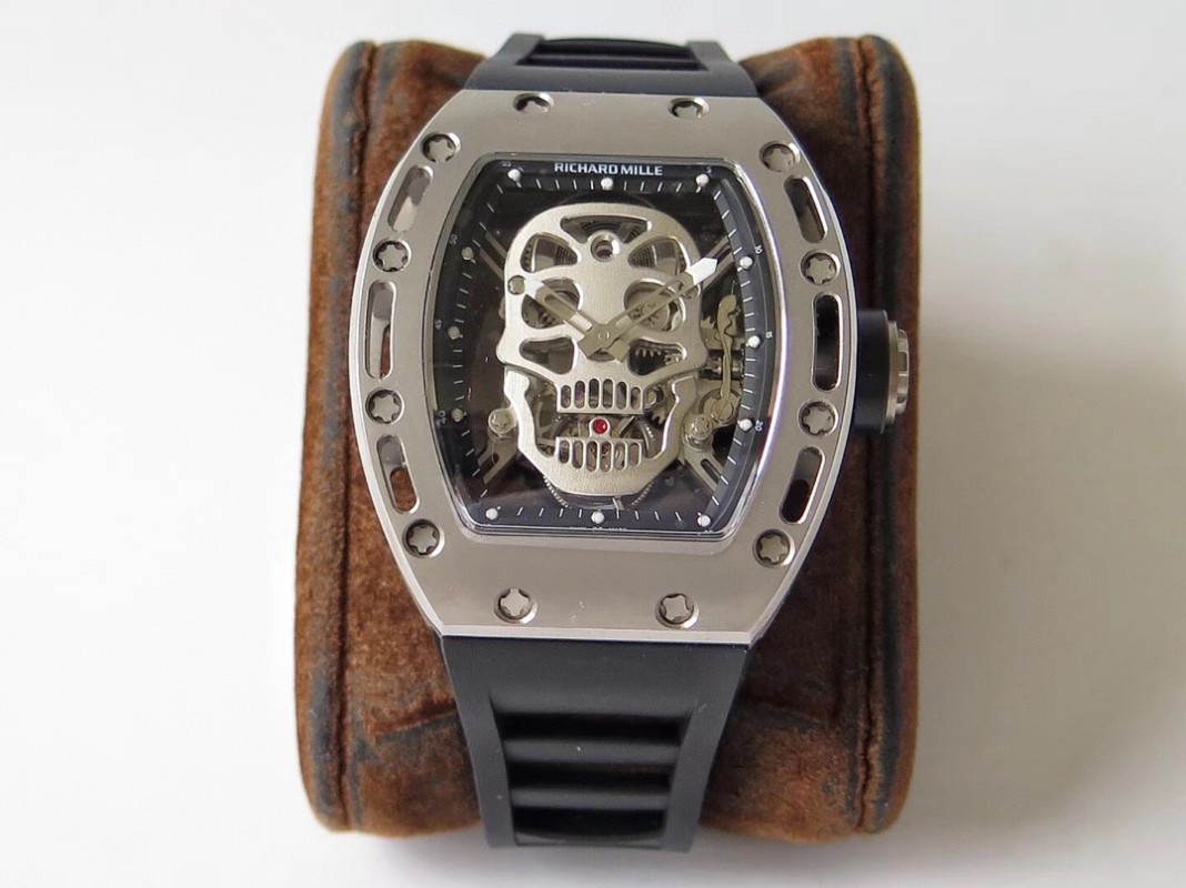 【7A Quality】Best Swiss Richard Mille RM052 Ceramic Black & Gold & Silver Skull 3 Colors Super Clone Precision