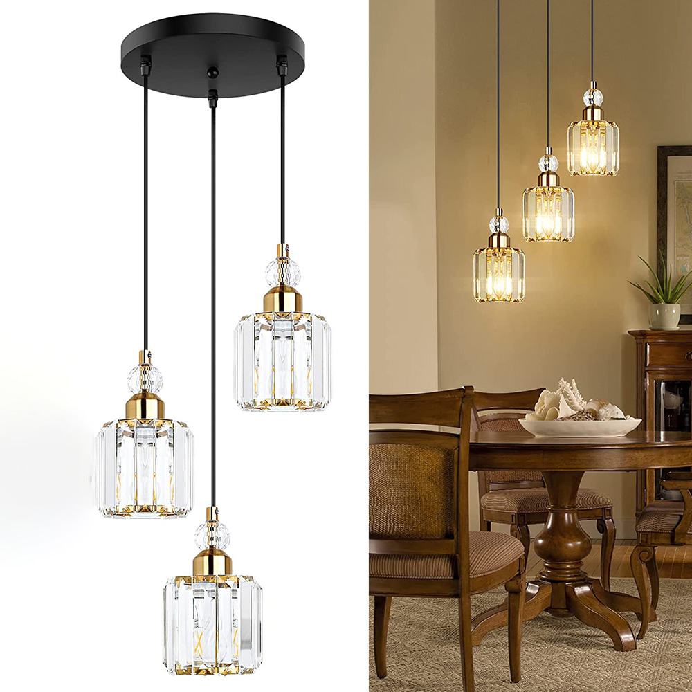 European Style Simple Dining Room Crystal Pendant Light