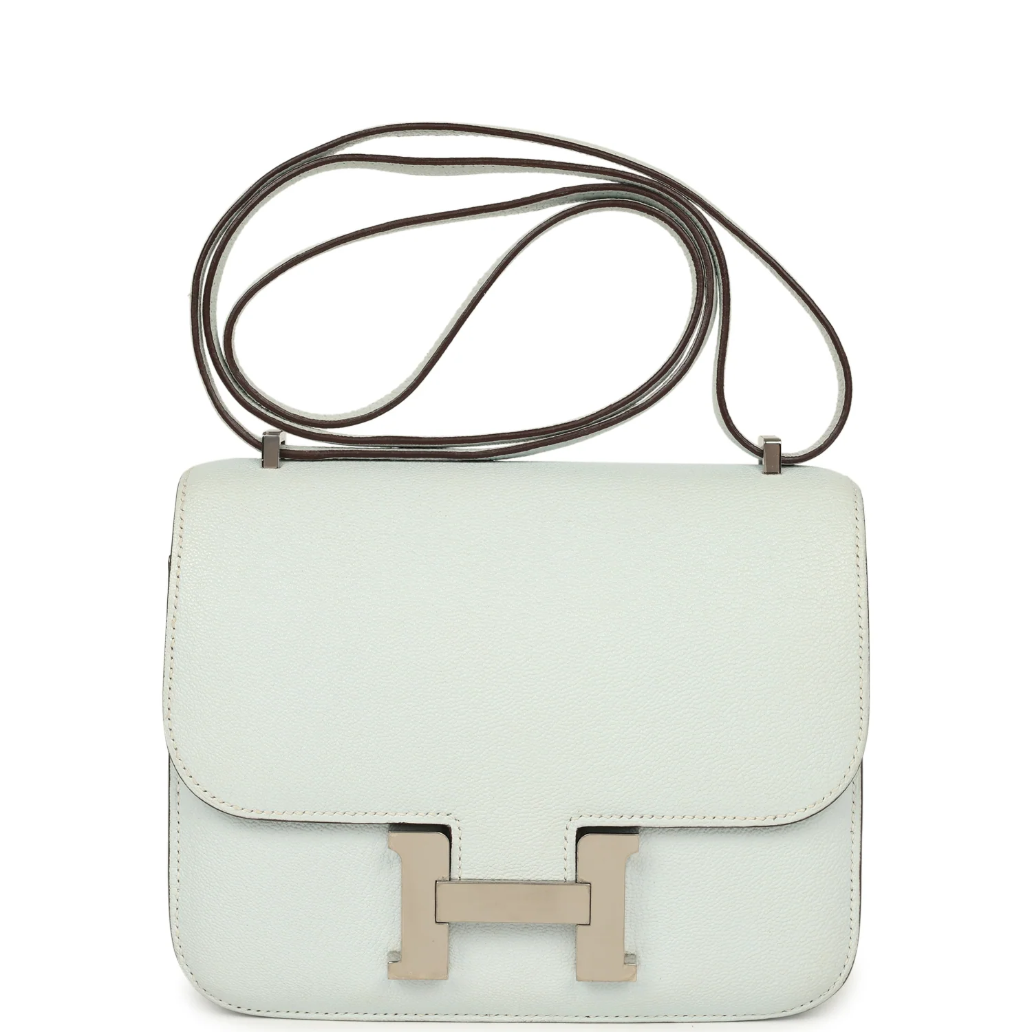 HERMÈS Constance 18 Bleu Brume Chevre Mysore Palladium Hardware
