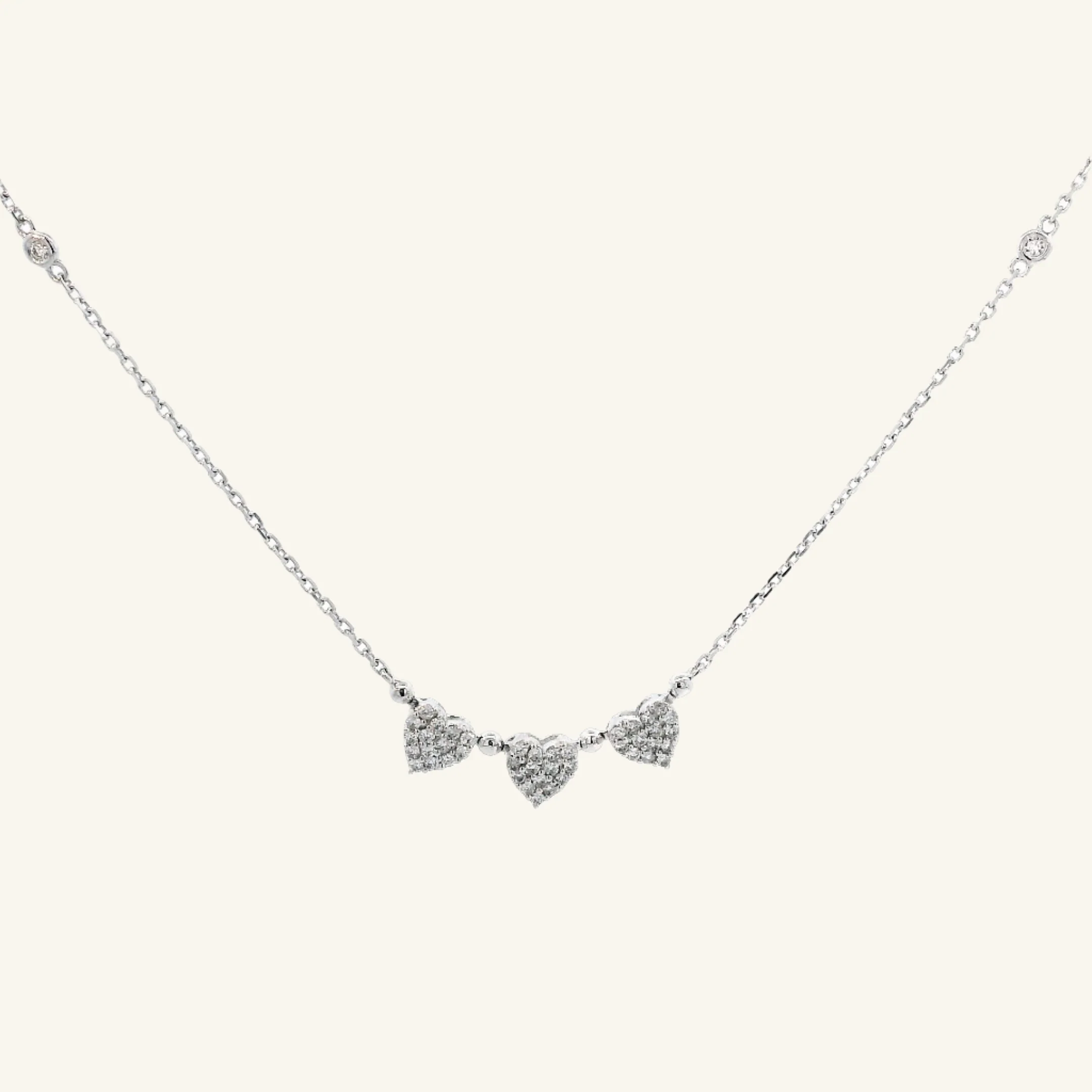 Heart Trio Diamond Necklace