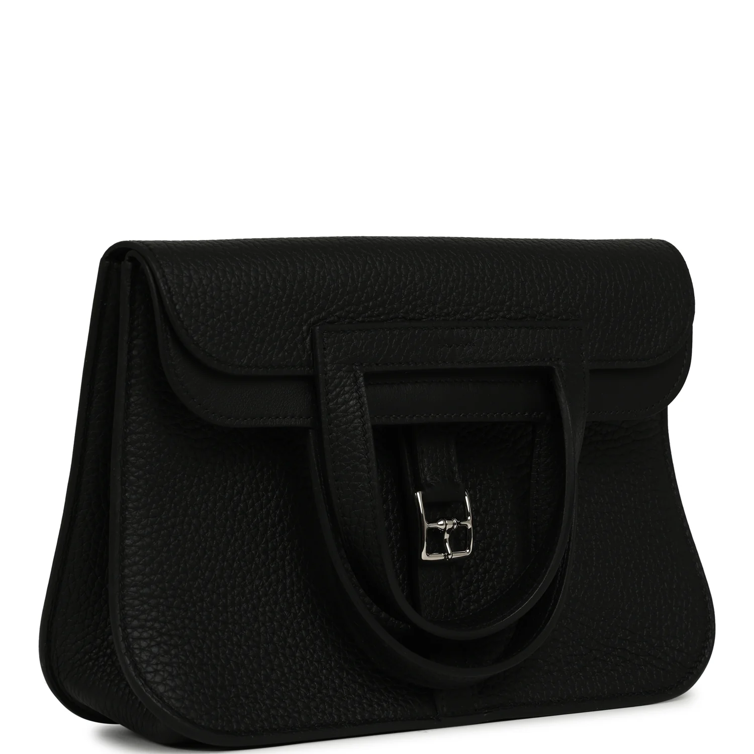 Hermes Halzan 25 Black Clemence Palladium Hardware