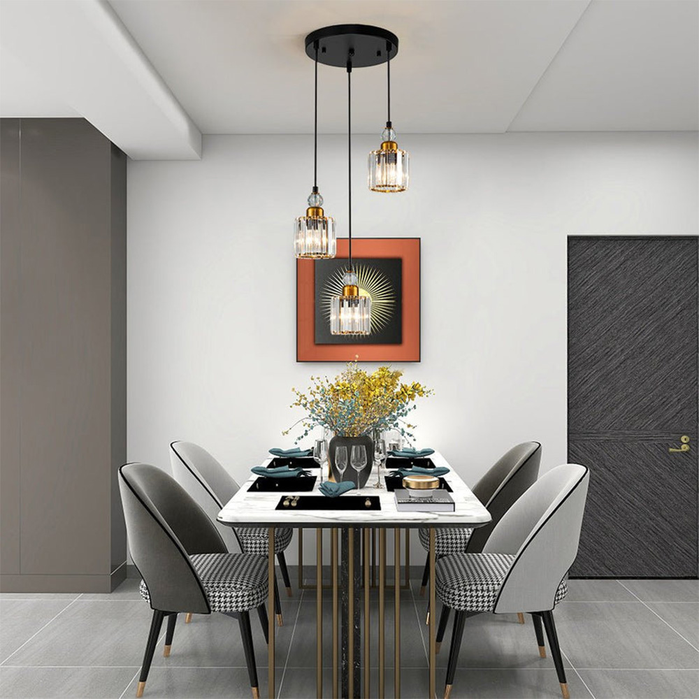 European Style Simple Dining Room Crystal Pendant Light