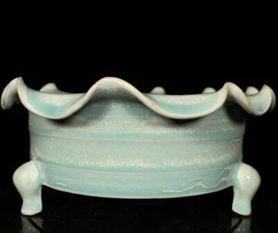 Old Chinese Ru Yao Ru Kiln Brush Washer w/ feet CK705