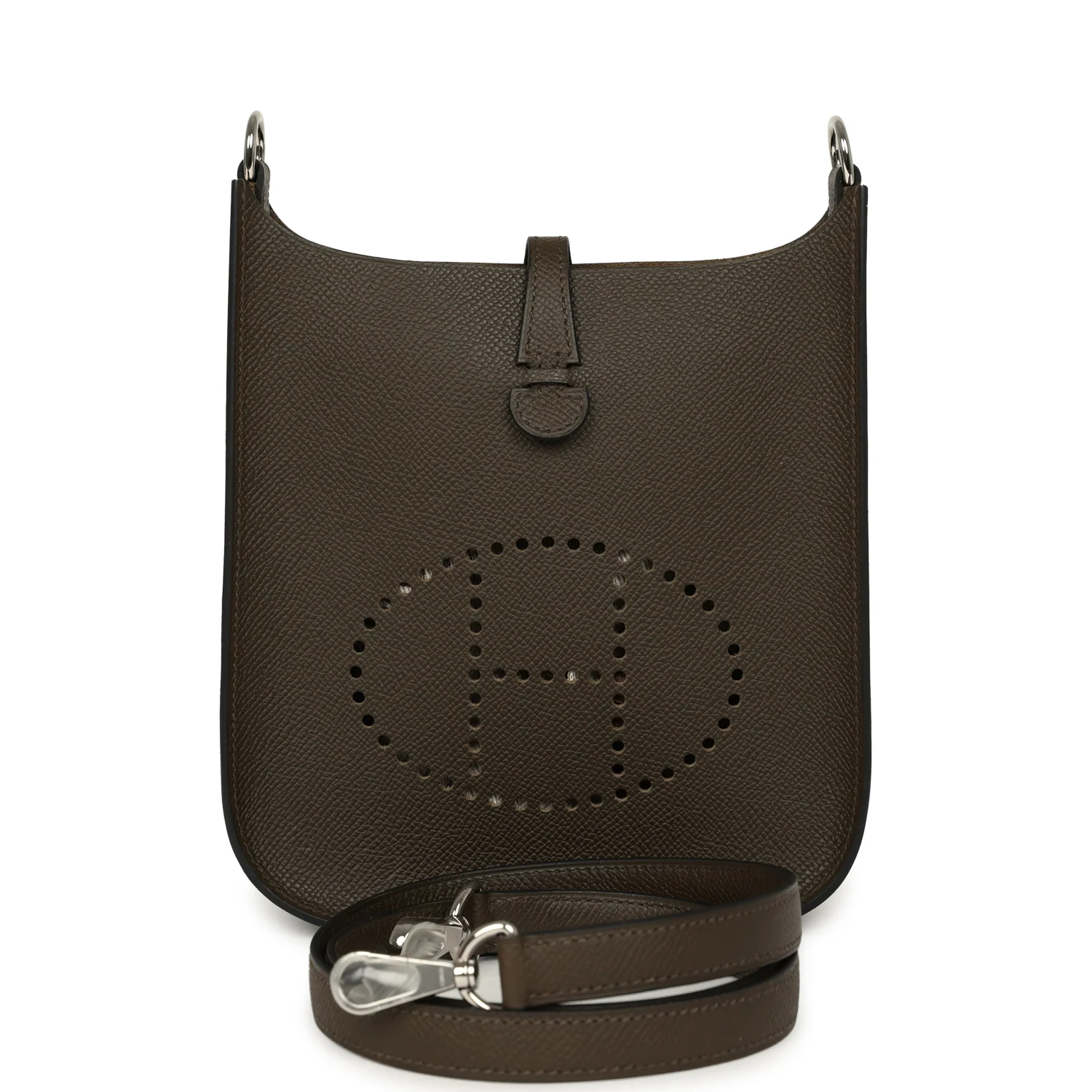 HERMÈS Evelyne Sellier TPM Vert Loden Epsom Palladium Hardware