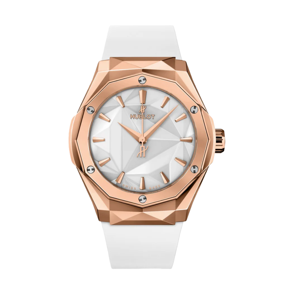 Hublot  Classic Fusion Automatic Orlinski 18K King Gold White Dial Rubber Strap Men's Watch 40mm 550.OS.2200.RW.ORL20