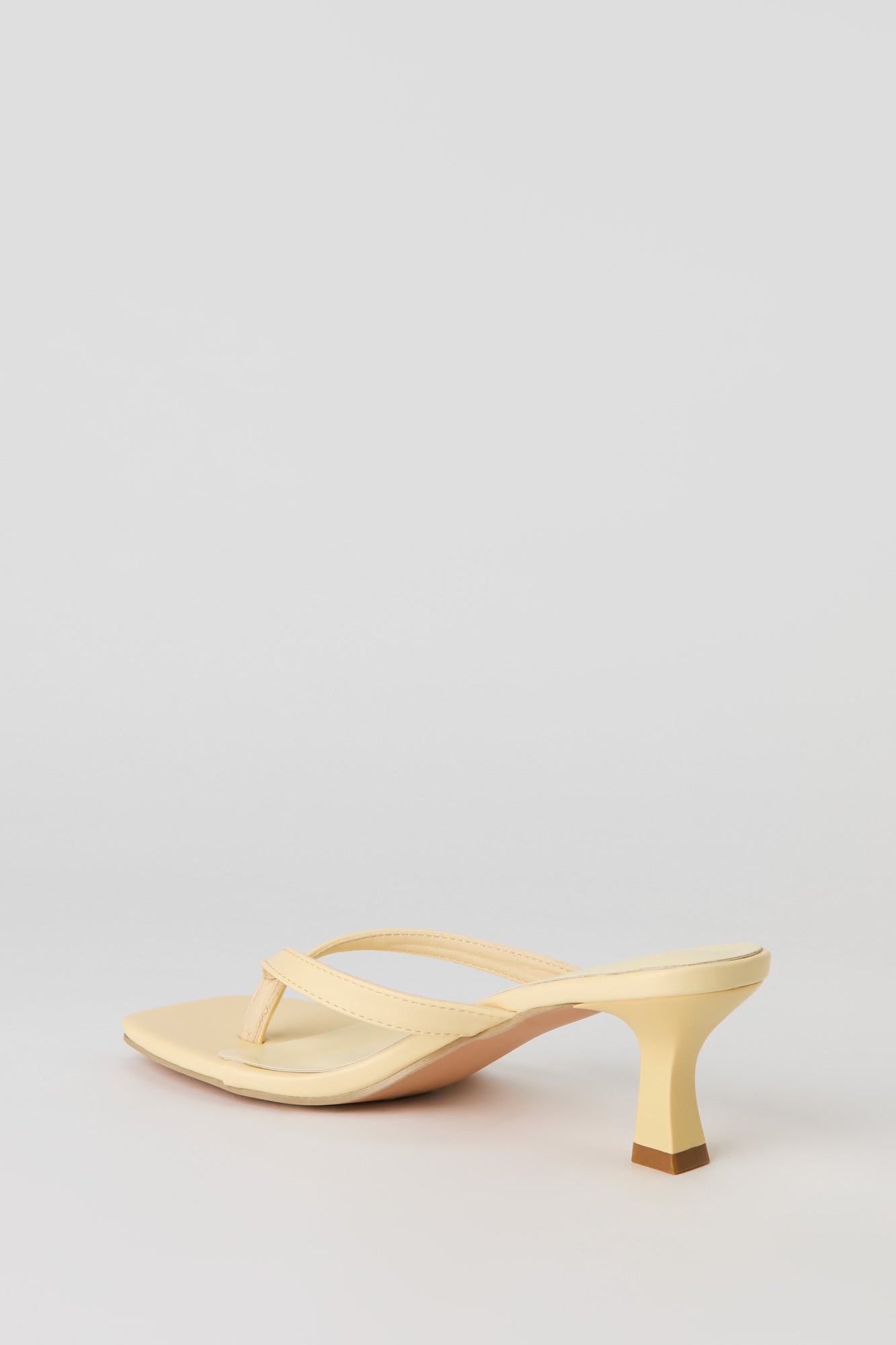 Faux Leather Thong Kitten Heel