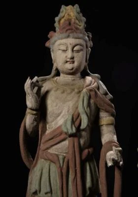 51CM Pair Old Chinese Wood Statue Buddha N276