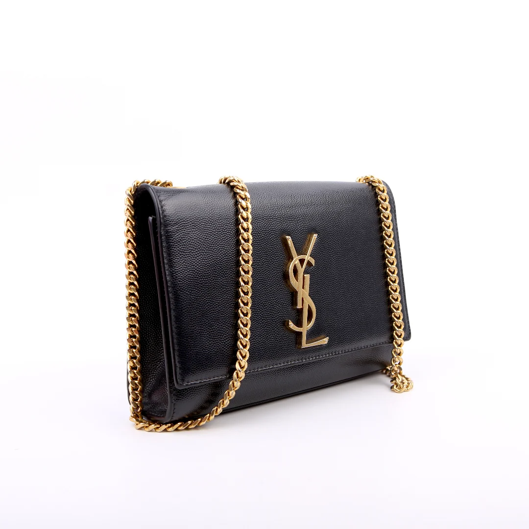 SAINT LAURENT Kate Satchel Grain Small Black