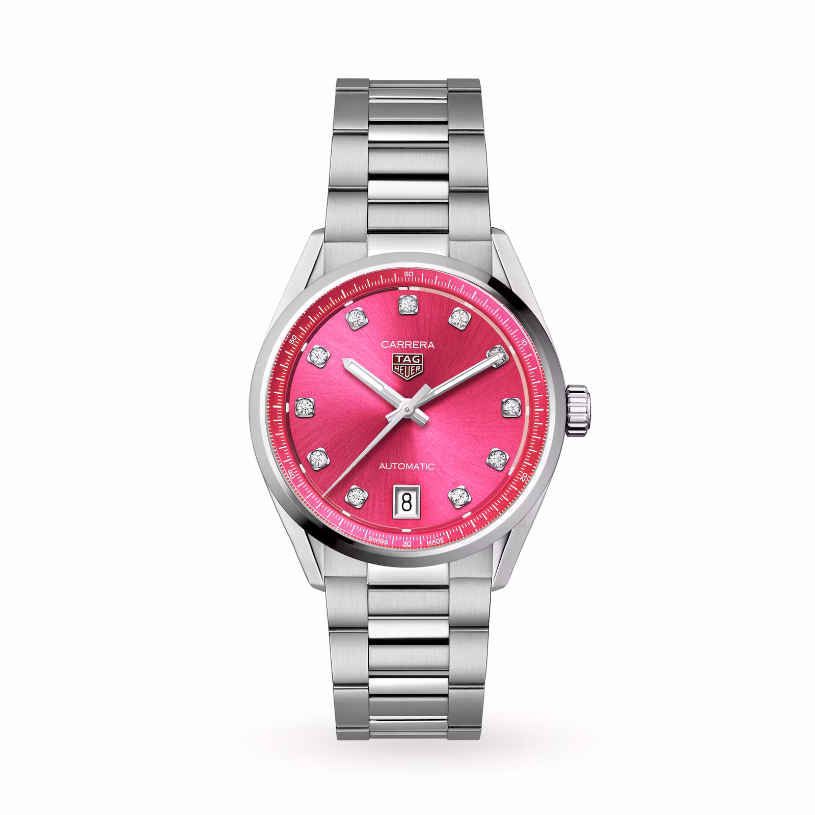 【7A Quality】TAG Heuer Carrera Date 36mm Ladies Watch Pink Diamond Dot WBN2318.BA0001