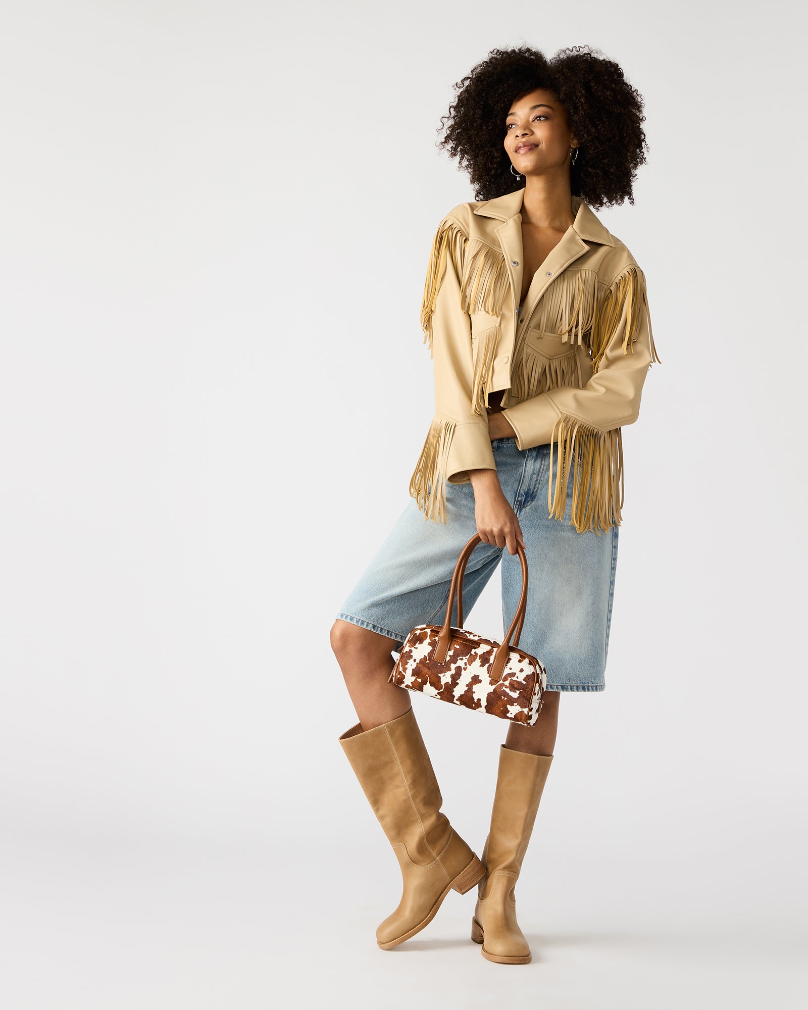 Anise Bag Brown Cow Print