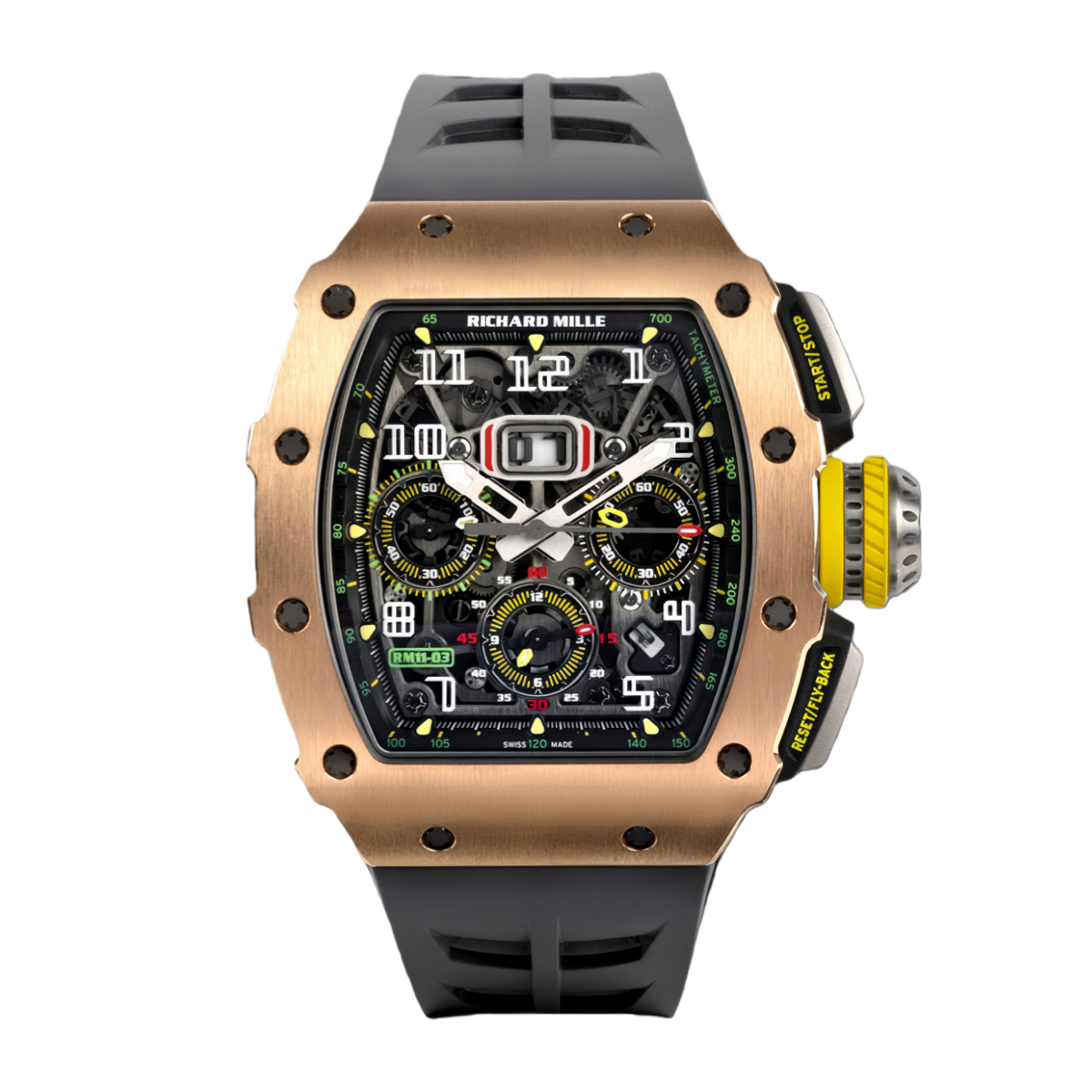 【7A Quality】Richard Mille RM11-03 Carbon Automatic Flyback Chronograph Rose Gold