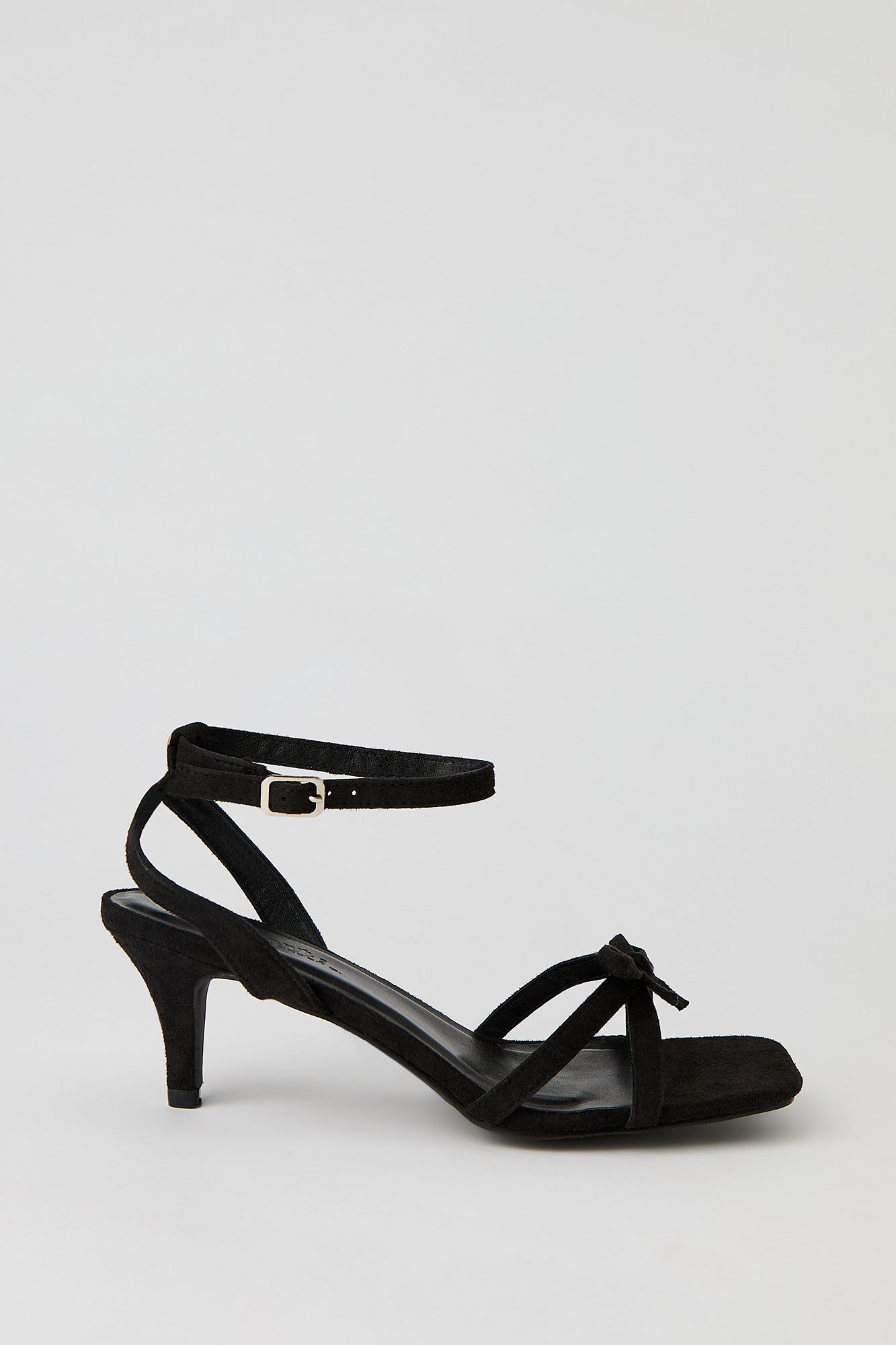 Faux Suede Strappy Bow Heel
