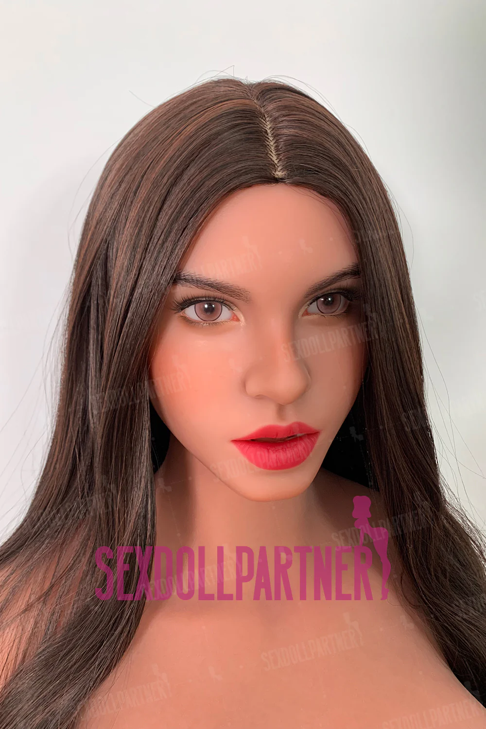 US Stock - RIDMII Unique Design 5ft45/ 166cm #864E Abella Blowjob ROS Soft Silicone Head + TPE Body Big Tits Brown Sex Doll