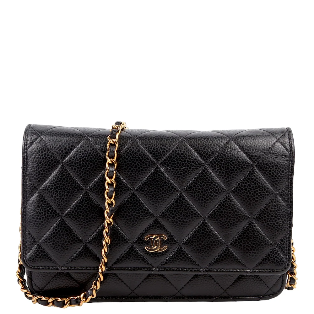 CHANEL WOC Classic Quilted Caviar Black/Gold