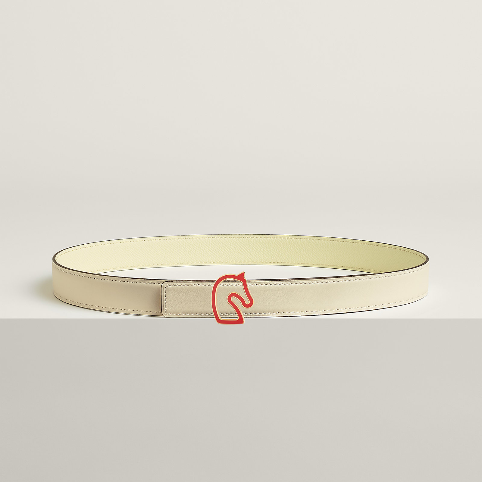 Tonnerre Laquee belt buckle & Reversible leather strap 24 mm