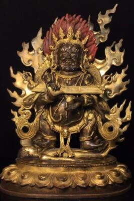 42CM Old Chinese Bronze Gilding Statue Buddha CK393