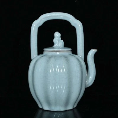 Xuanhe Signed Old Chinese Ru Yao Ru Kiln Teapot N4289