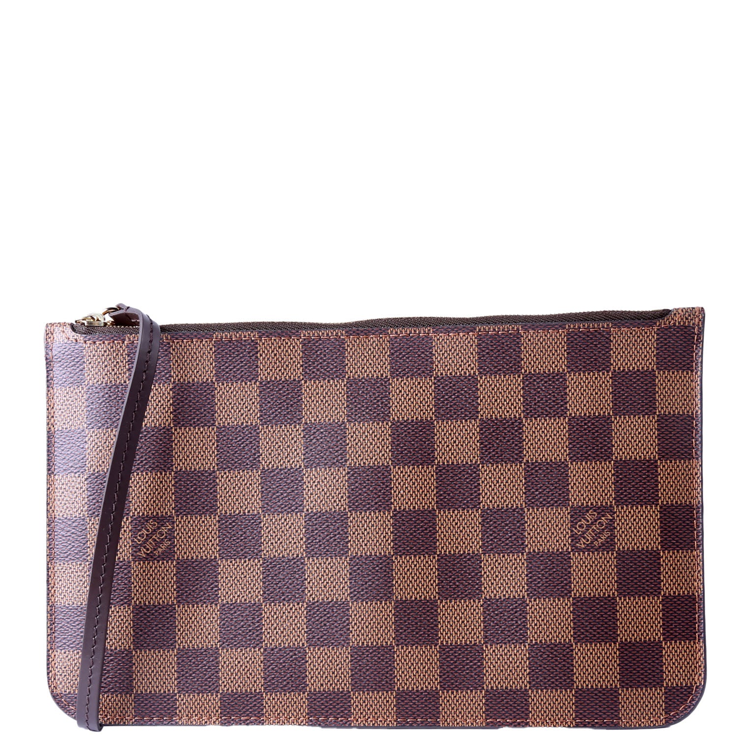 LOUIS VUITTON Pochette Only Damier Ebene Neverfull Red