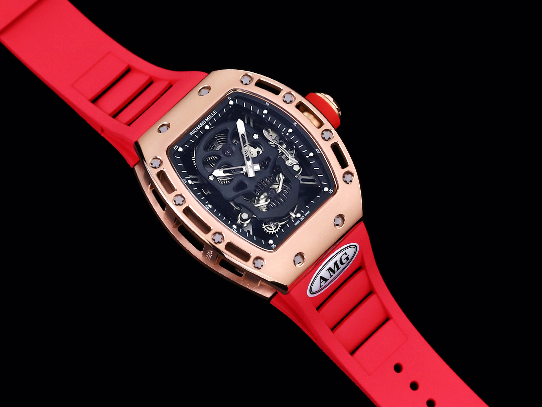 【7A Quality】Richard Mille RM052 Skeleton Tourbillon Watch Replica - Bold Black Skull Design