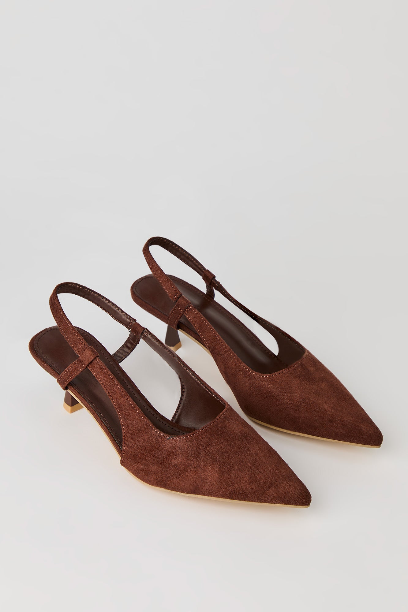 Faux Suede Slingback Kitten Heel