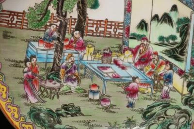 Yongzheng Signed Antique Chinese Famille Rose Dish W/figure
