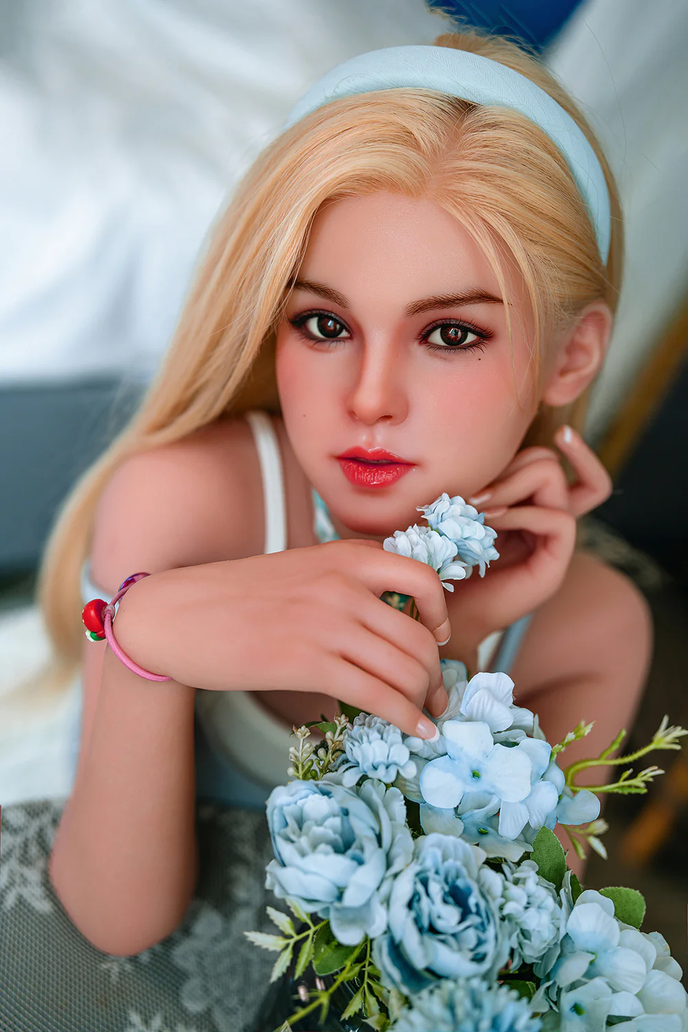 US Stock - Ariella 4.92ft/ 150cm M15 Movable Jaw ROS Soft Silicone Head + TPE Body Lightweight Cute Girl Adult Sex Doll