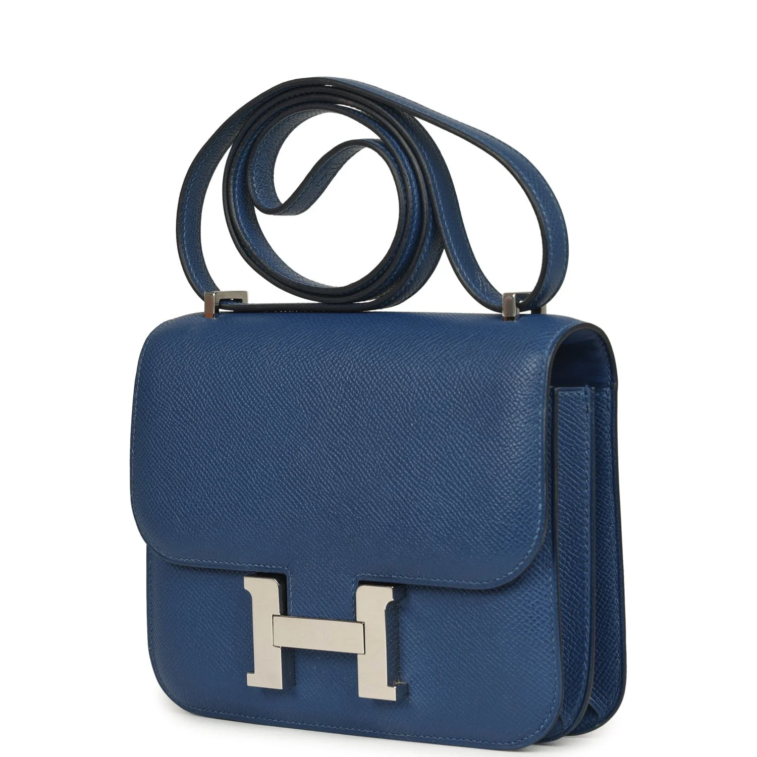 Hermes Constance 18 Bleu Tie Epsom Palladium Hardware