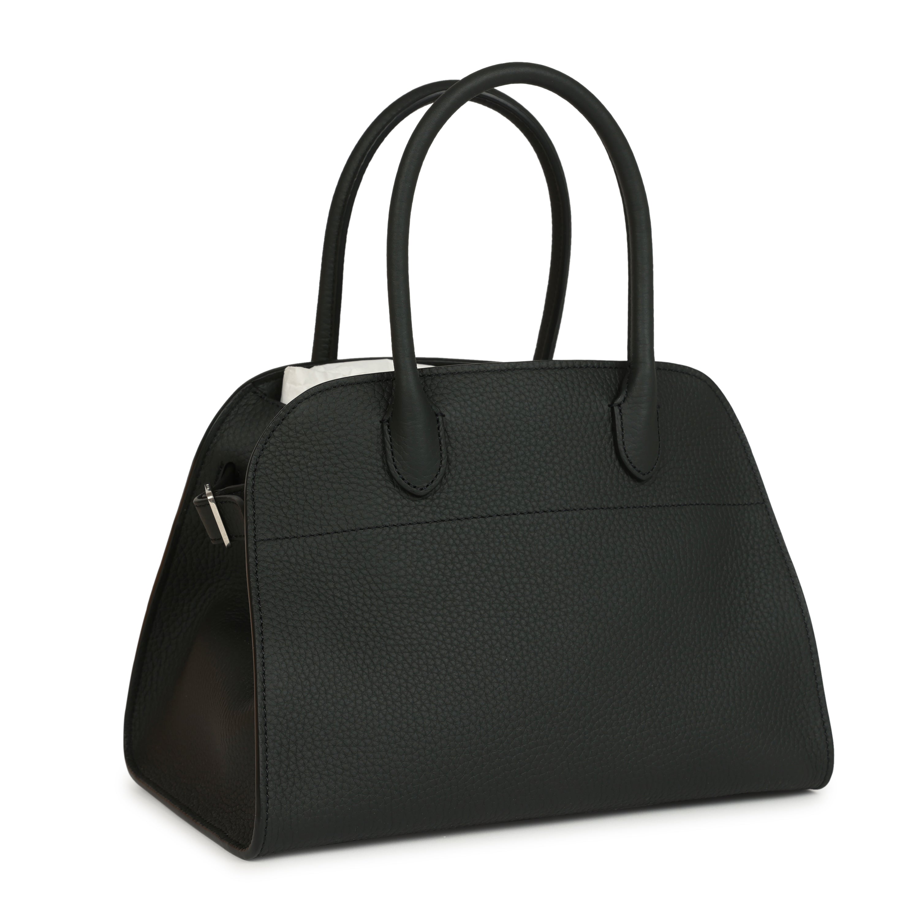 THE ROW Soft Margaux 10 Bag Dark Pine Calfskin Silver Hardware