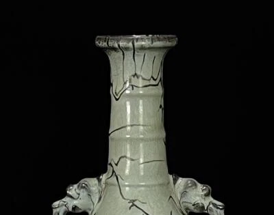 Zhenghe Signed Old Chinese Song Jun Yao Jun Kiln Vase w/dragon N913