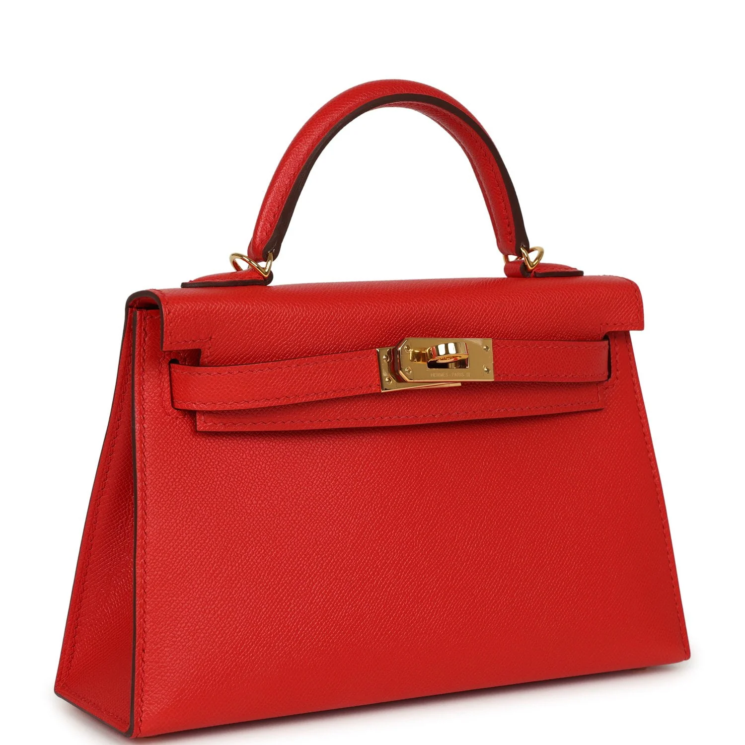 HERMÈS Kelly Sellier 20 Rouge De Coeur Madame Gold Hardware