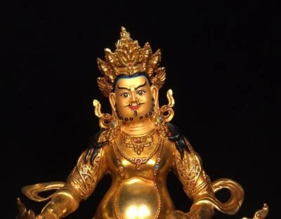 30CM Old Chinese Bronze Gilding Statue Buddha CK83