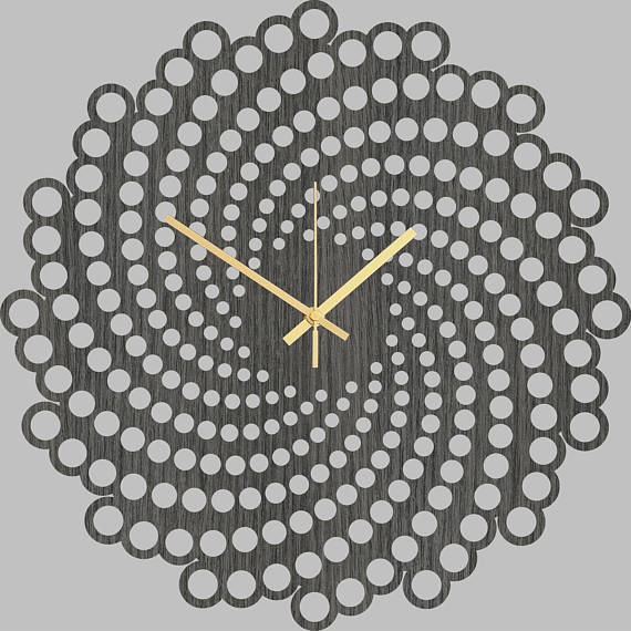 Wood Wall Clock Spiral