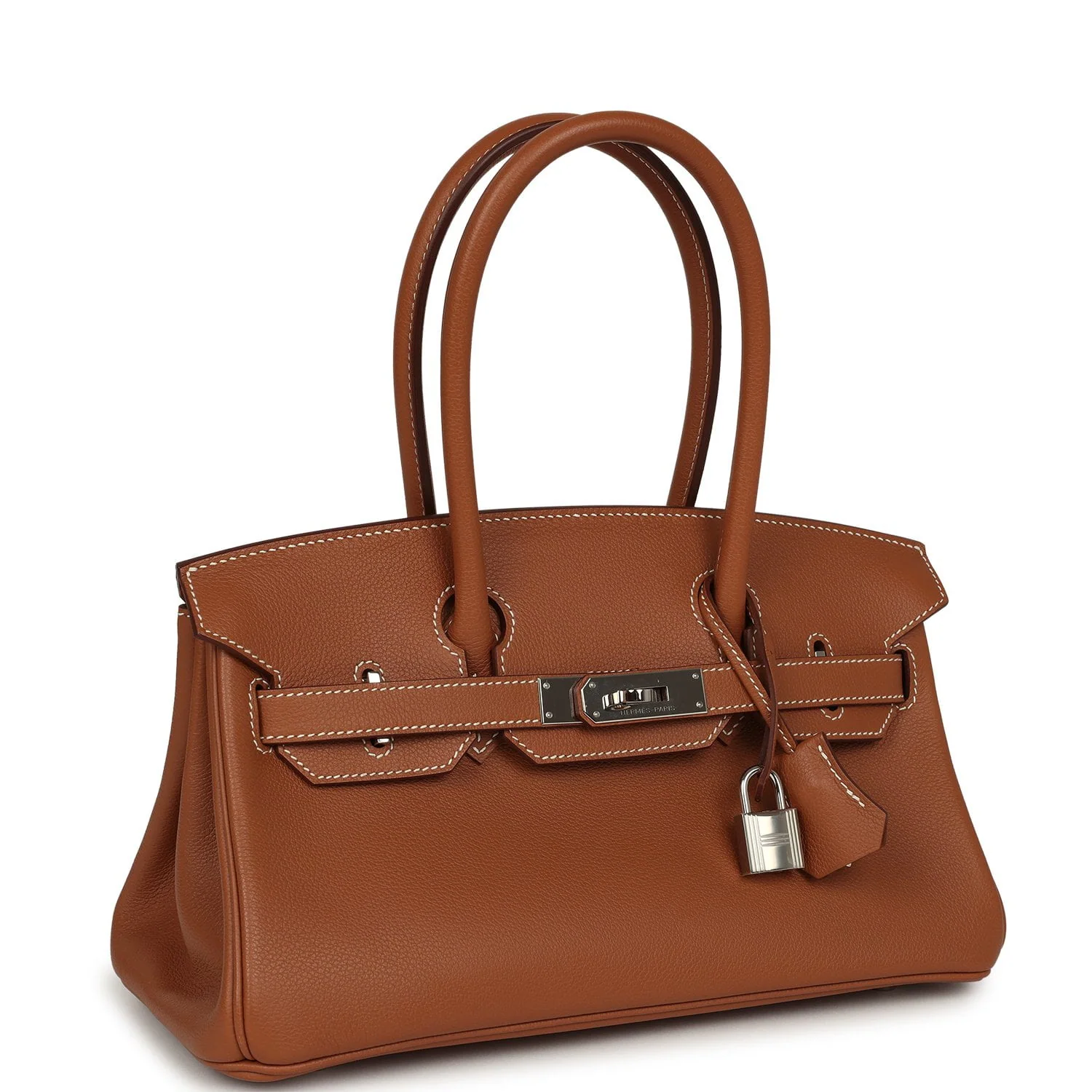HERMÈS Shoulder Birkin Light 29 Gold Evercolor Palladium Hardware