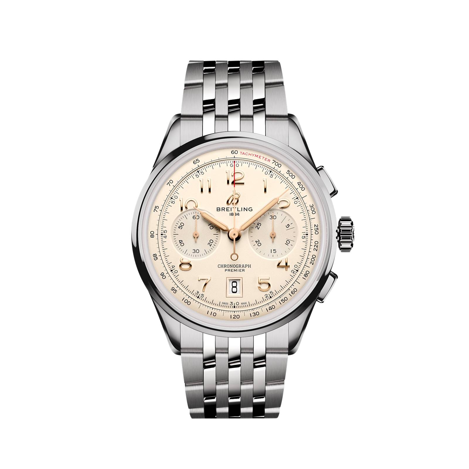 Breitling Premier B01 Chronograph 42mm Mens Watch Cream Stainless Steel-P17532222