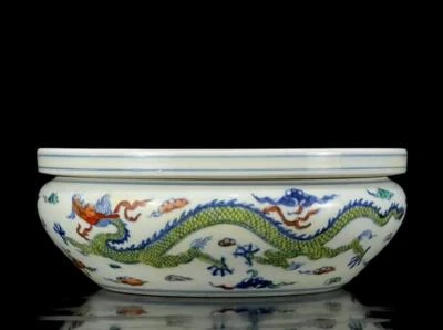 Chenghua Singed Old Chinese Doucai Tea Dish W/dragon N1289