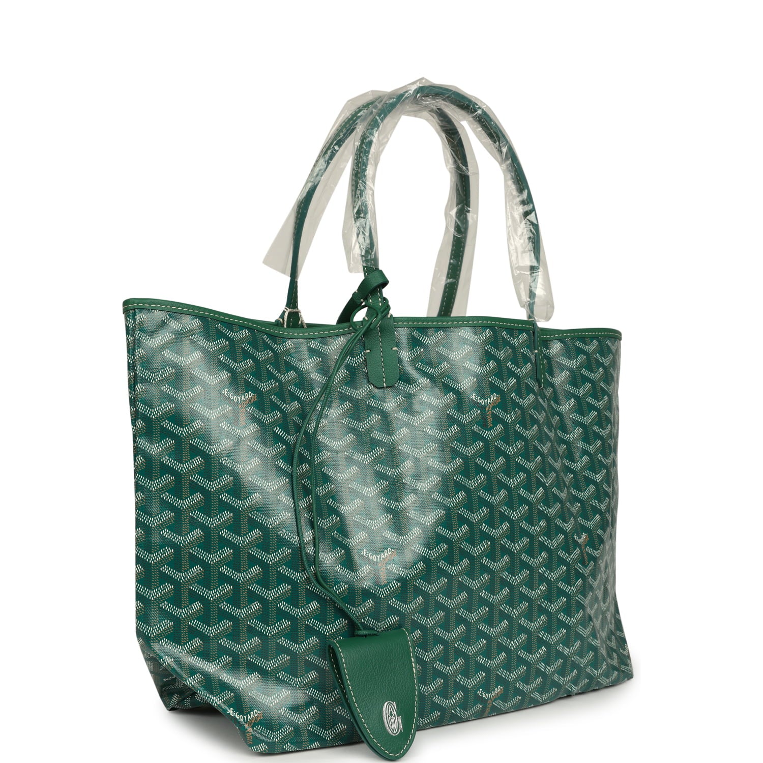 GOYARD Goyardine Green Saint Louis PM Tote Bag Palladium Hardware