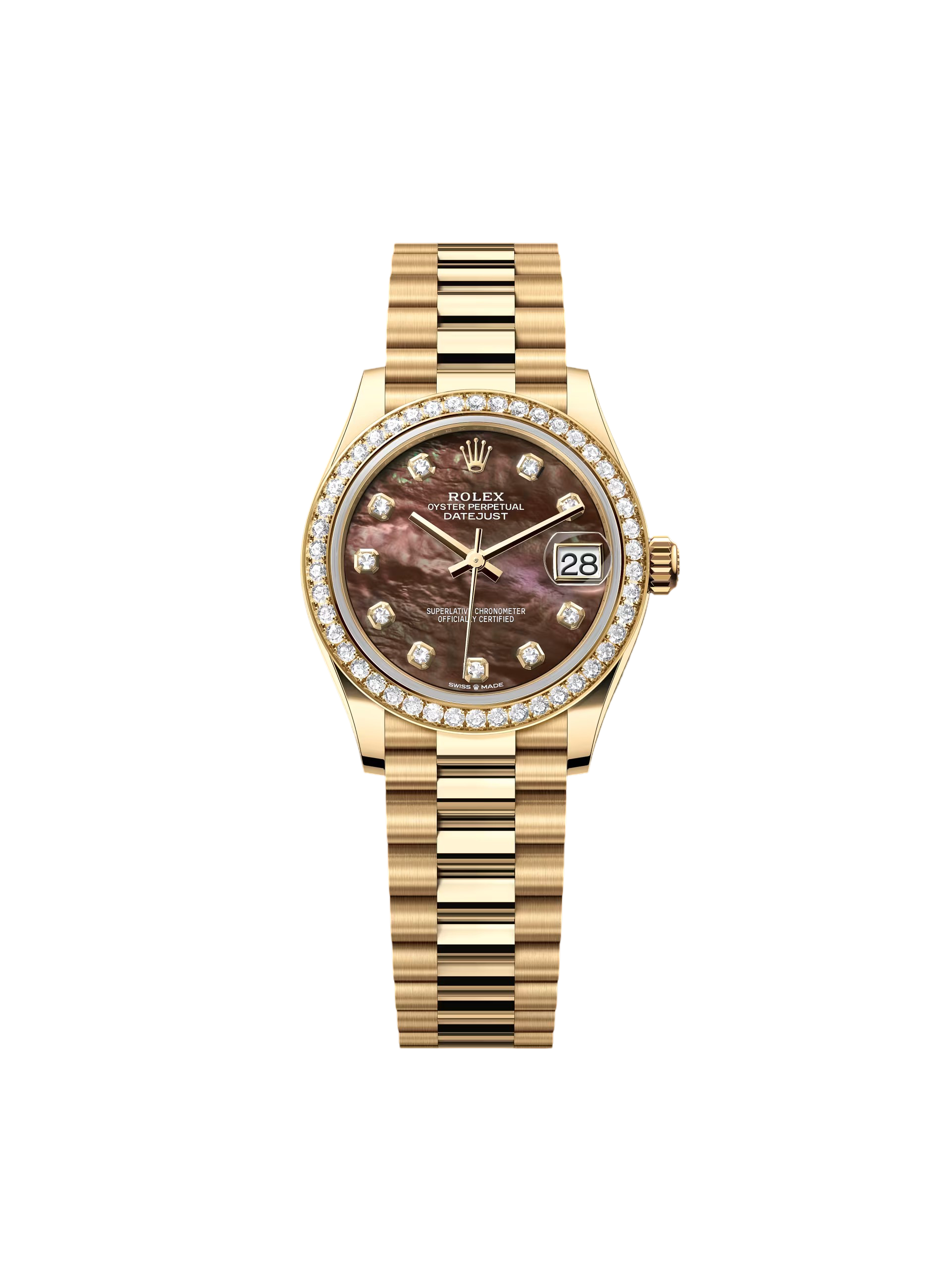 RLX Datejust m278288RBR-0032 Black Mother-of-Pearl 31mm Dial President Bracelet Watch